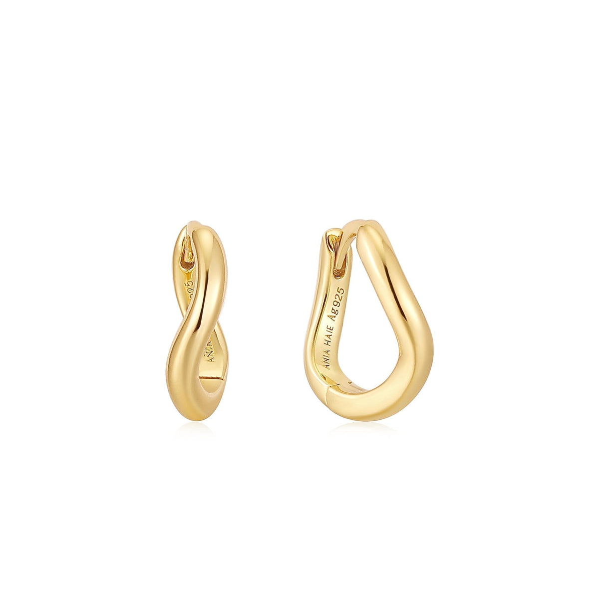 Ania Haie Gold Twist Huggie Hoop Earrings Earrings Ania Haie 