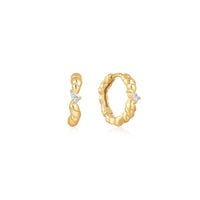 Ania Haie Gold Twisted Wave Huggie Hoop Earrings Earrings Ania Haie 