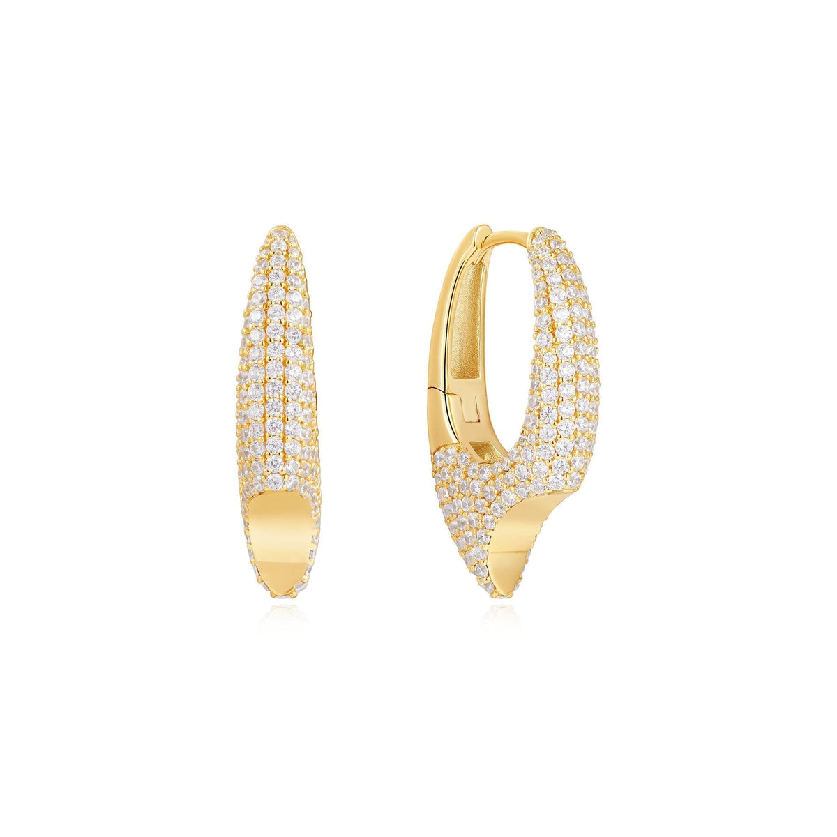 Ania Haie Gold Pave Arrow Hoop Earrings Earrings Ania Haie 