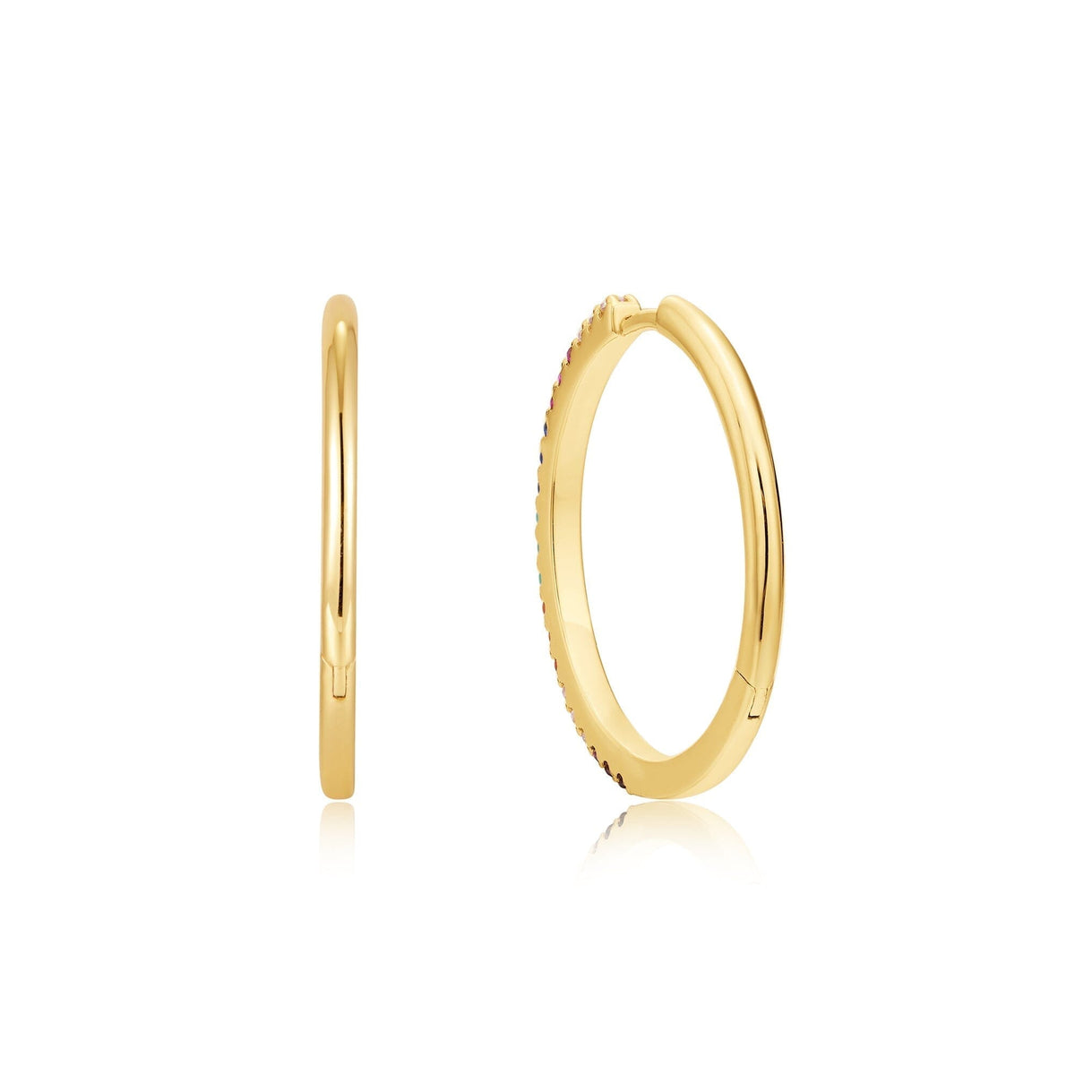 Ania Haie Gold Rainbow Pave Hoop Earrings Earrings Ania Haie 
