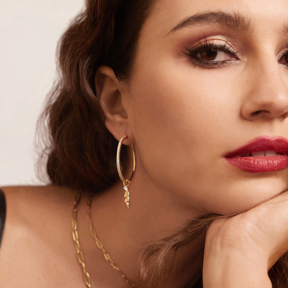 Ania Haie Gold Pave Hoop Earrings Earrings Ania Haie 