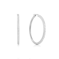 Ania Haie Silver Pave Hoop Earrings Earrings Ania Haie 
