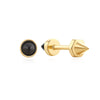 Ania Haie Gold Black Agate Point Barbell EarRingss Earrings Ania Haie 
