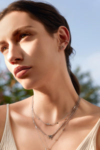 Ania Haie Silver Black Agate Point Barbell EarRingss Earrings Ania Haie 