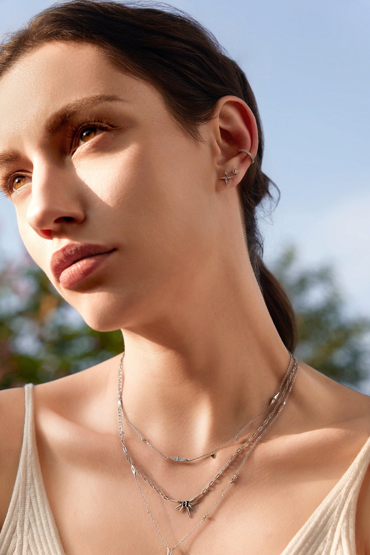 Ania Haie Silver Black Agate Point Barbell EarRingss Earrings Ania Haie 