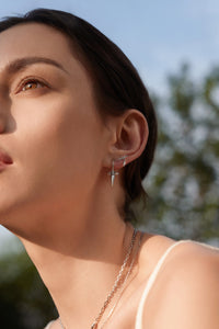 Ania Haie Silver Point Huggie Hoop EarRingss Earrings Ania Haie 