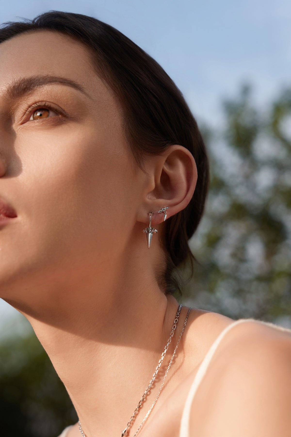 Ania Haie Silver Point Huggie Hoop EarRingss Earrings Ania Haie 