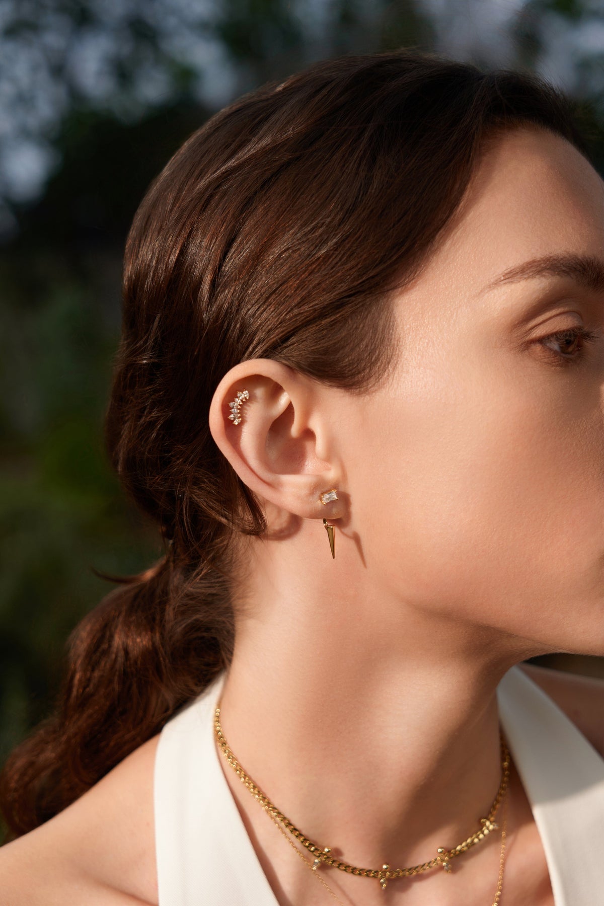 Ania Haie Gold Point Stud Ear Jackets Earrings Ania Haie 