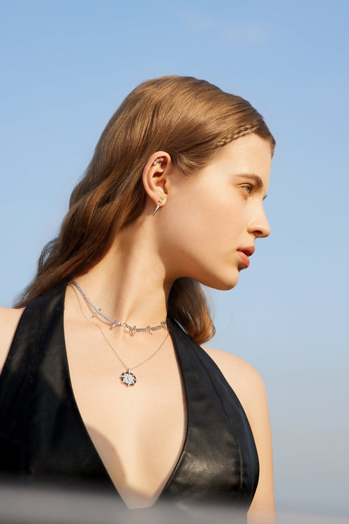 Ania Haie Silver Sparkle Point Medallion Necklaces Necklaces Ania Haie 