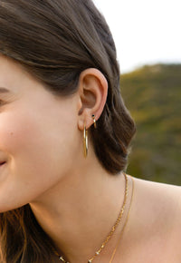 Ania Haie Gold Black Agate Huggie Hoop EarRingss Earrings Ania Haie 