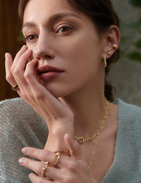 Ania Haie Gold Pearl Interlock Oval Hoop EarRingss Earrings Ania Haie 