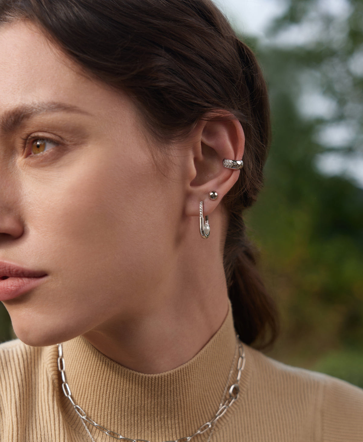 Ania Haie Silver Wide Sparkle Ear Cuff Earrings Ania Haie 