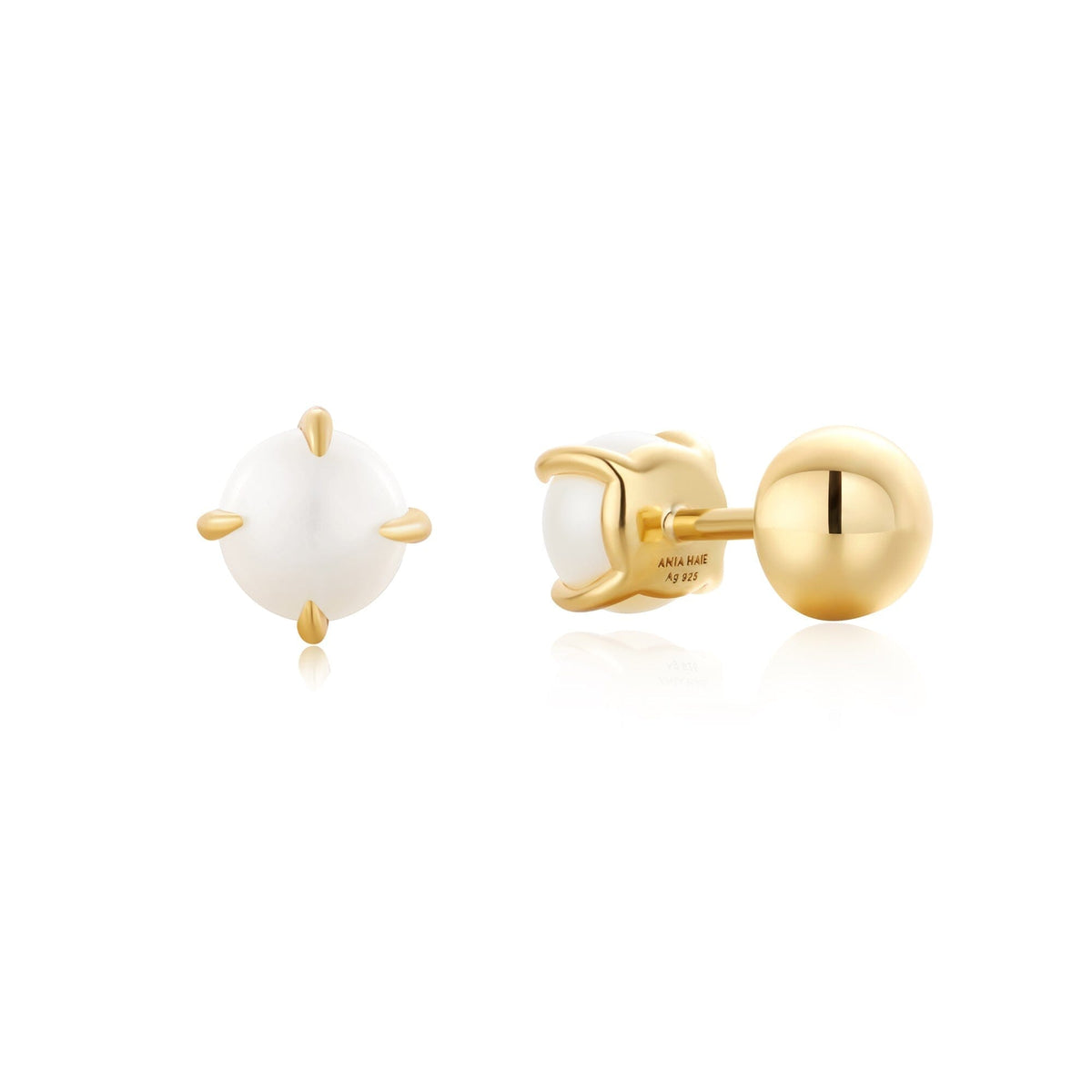 Ania Haie Gold Pearl Barbell EarRingss Earrings Ania Haie 