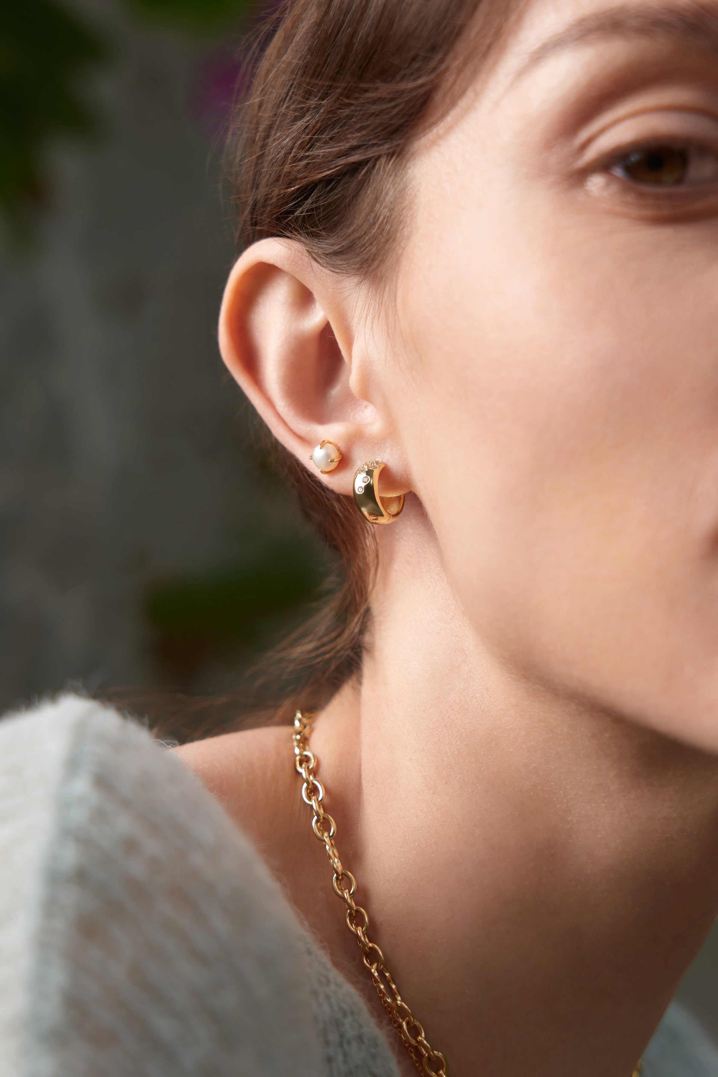 Ania Haie Gold Pearl Barbell EarRingss Earrings Ania Haie 