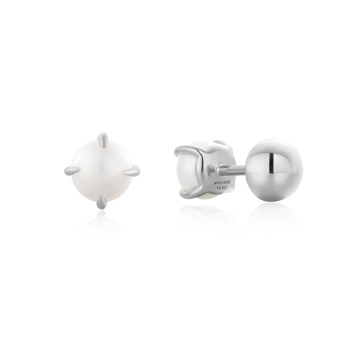 Ania Haie Silver Pearl Barbell EarRingss Earrings Ania Haie 