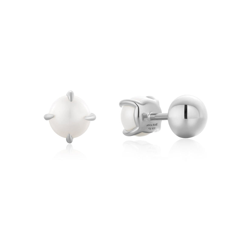 Ania Haie Silver Pearl Barbell EarRingss Earrings Ania Haie 
