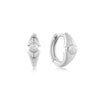 Ania Haie Silver Pearl Geometric Huggie Hoop EarRingss Earrings Ania Haie 
