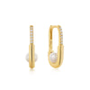 Ania Haie Gold Pearl Interlock Oval Hoop EarRingss Earrings Ania Haie 