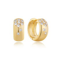 Ania Haie Gold Sparkle Wide Huggie Hoop EarRingss Earrings Ania Haie 