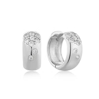 Ania Haie Silver Sparkle Wide Huggie Hoop EarRingss Earrings Ania Haie 
