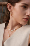 Ania Haie Gold Pearl Geometric Huggie Hoop EarRingss Earrings Ania Haie 