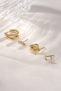 Ania Haie Gold Sparkle Double Hoop Studs Earrings Ania Haie 