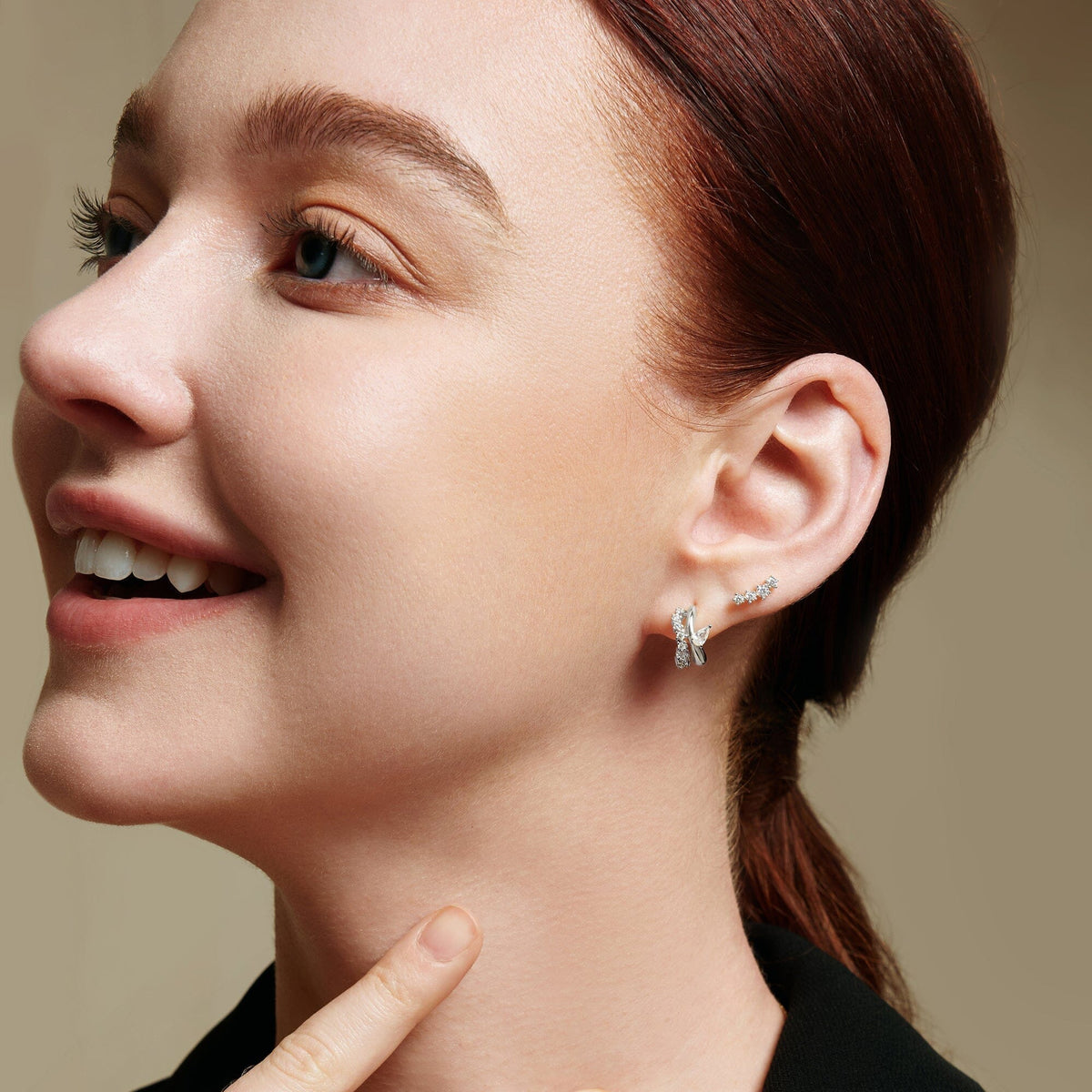 Ania Haie Silver Sparkle Climber Studs Earrings Ania Haie 