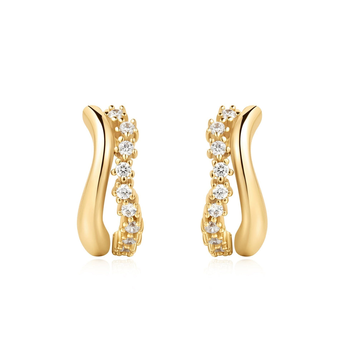 Ania Haie Gold Sparkle Double Huggies Earrings Ania Haie 
