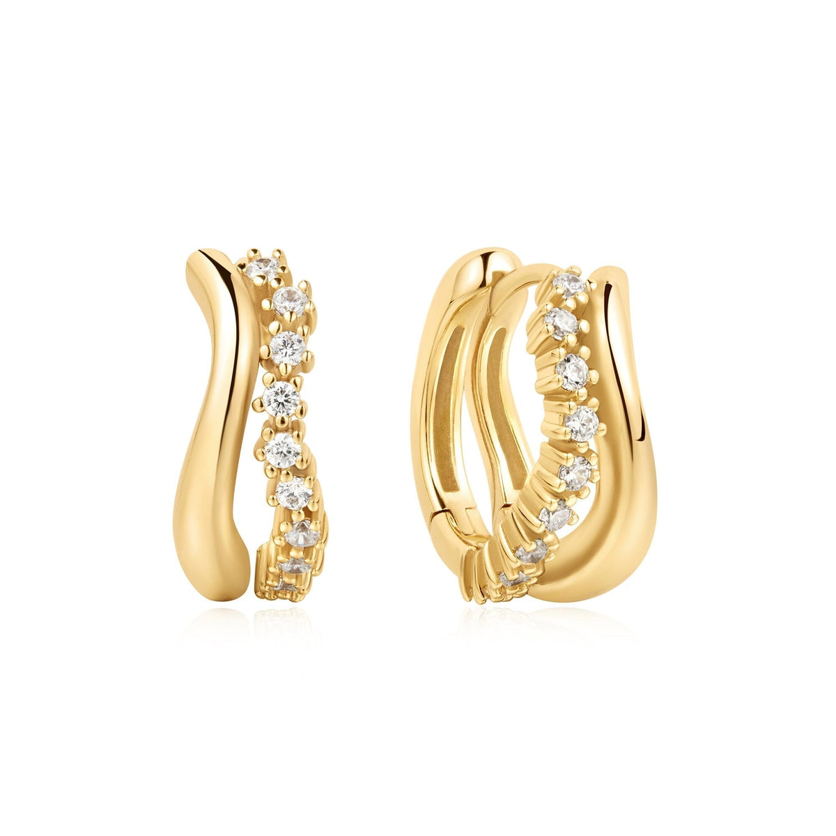 Ania Haie Gold Sparkle Double Huggies Earrings Ania Haie 
