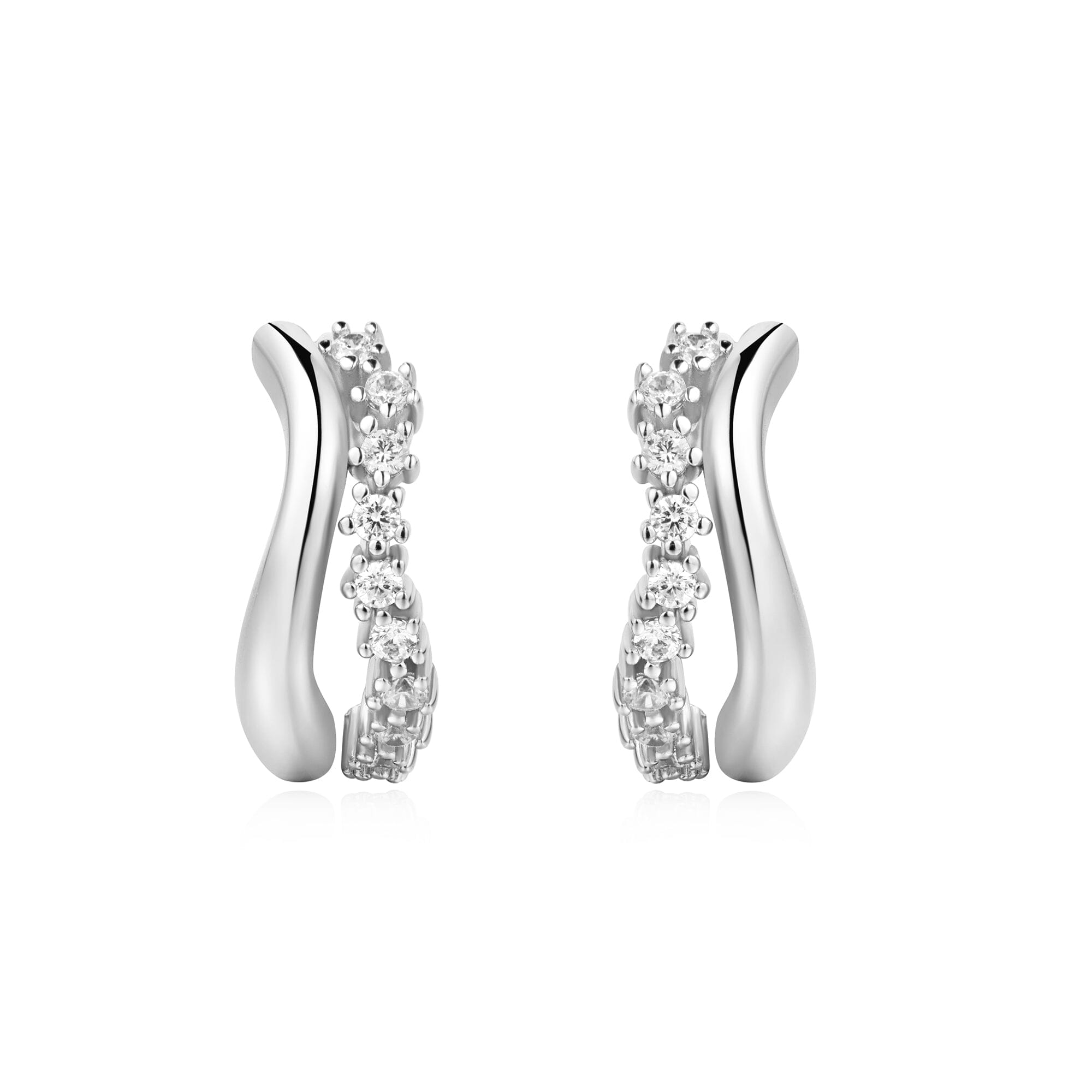 Ania Haie Silver Sparkle Double Huggies Earrings Ania Haie 