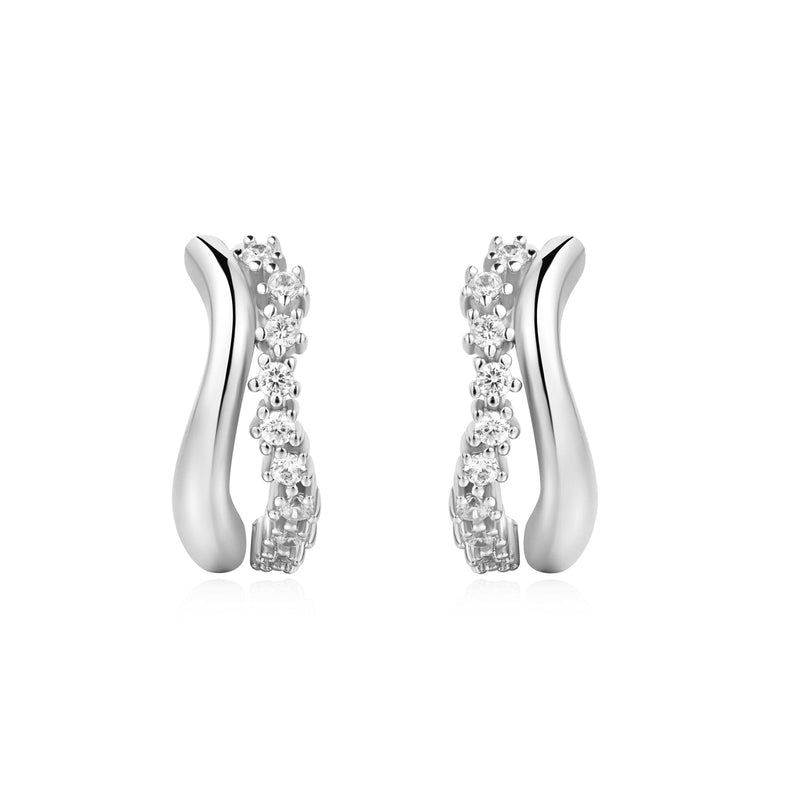 Ania Haie Silver Sparkle Double Huggies Earrings Ania Haie 