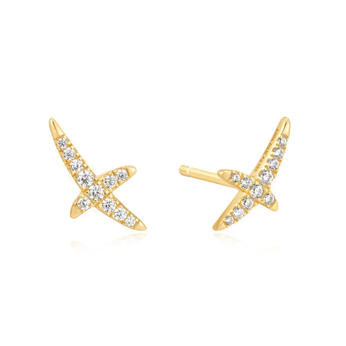 Ania Haie Gold Kiss Pave Studs Earrings Ania Haie 