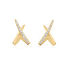 Ania Haie Gold Kiss Polished Pave Studs Earrings Ania Haie 