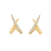 Ania Haie Gold Kiss Polished Pave Studs Earrings Ania Haie 