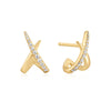 Ania Haie Gold Kiss Polished Pave Studs Earrings Ania Haie 