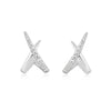 Ania Haie Silver Kiss Polished Pave Studs Earrings Ania Haie 