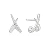 Ania Haie Silver Kiss Polished Pave Studs Earrings Ania Haie 