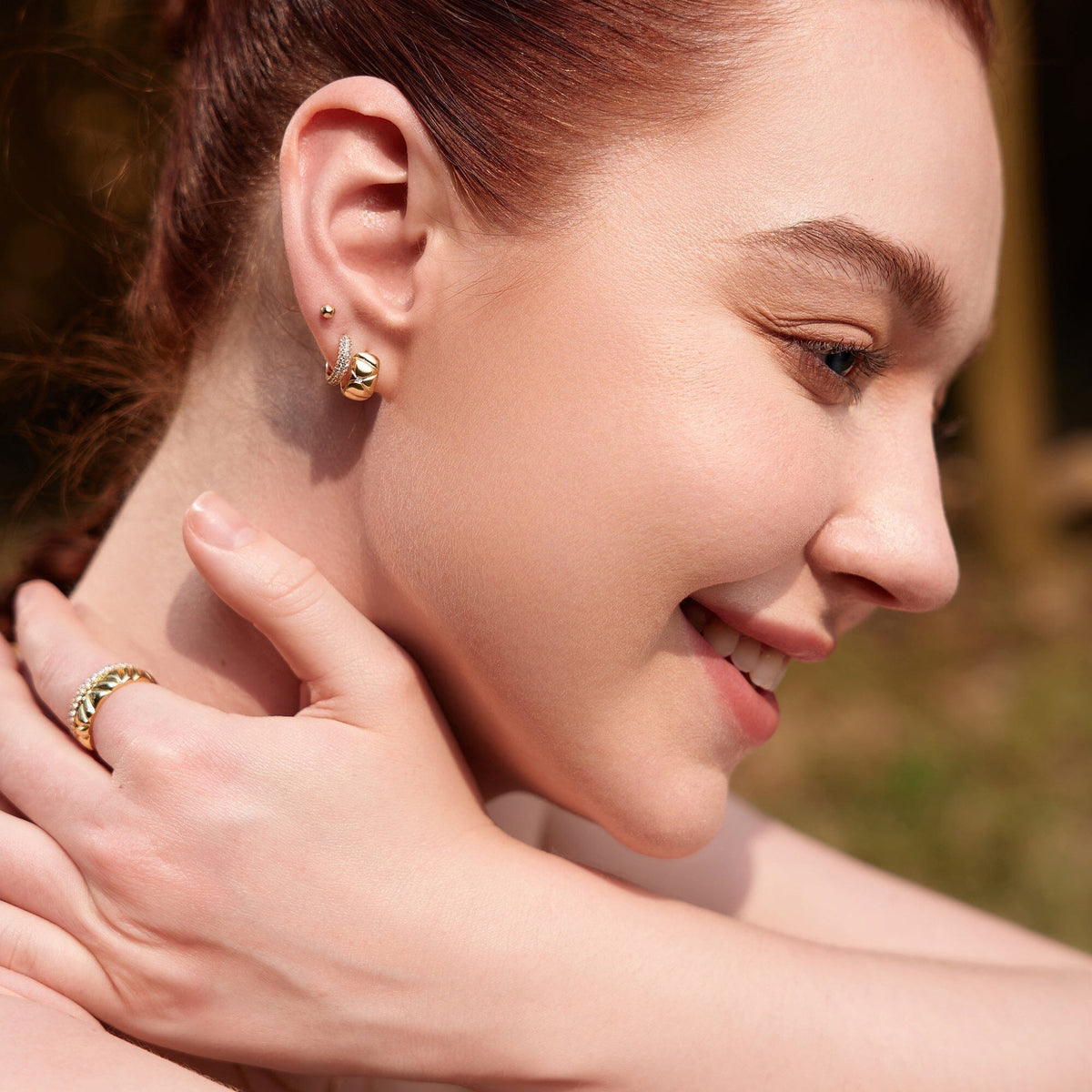 Ania Haie Gold Pave Huggies Earrings Ania Haie 