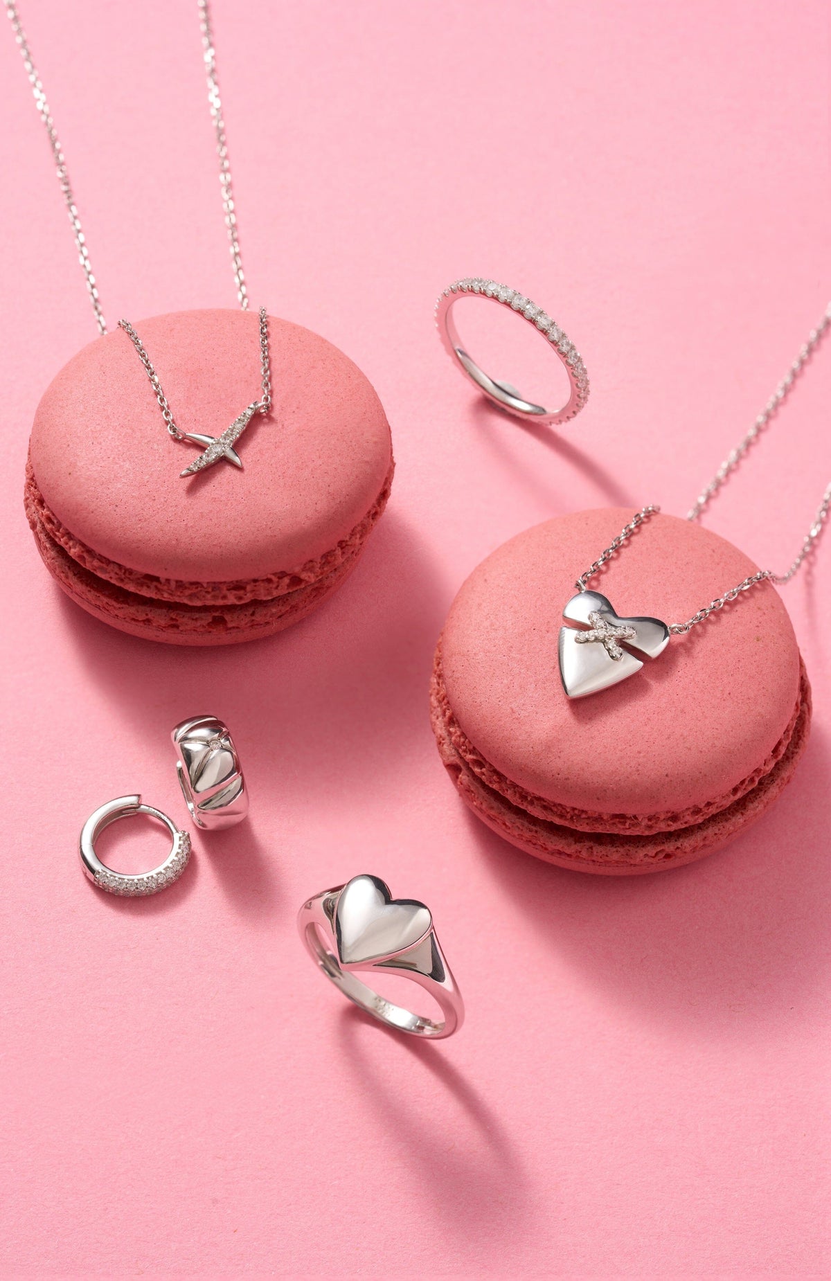 Ania Haie Silver Heart Kiss Pave Necklace Necklaces Ania Haie 