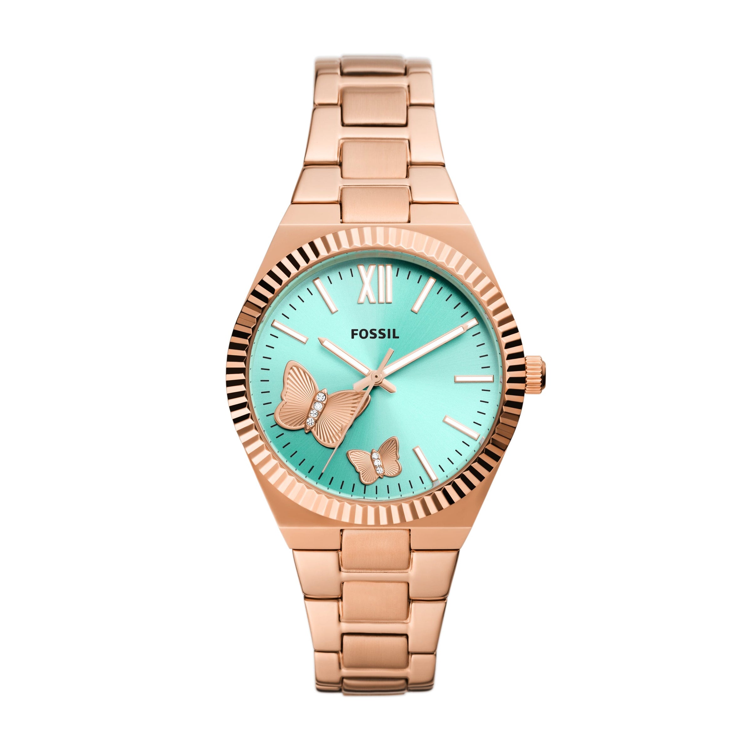 Fossil Scarlette ES5277 Green and Rose Gold Women's Watch Watches Fossil 