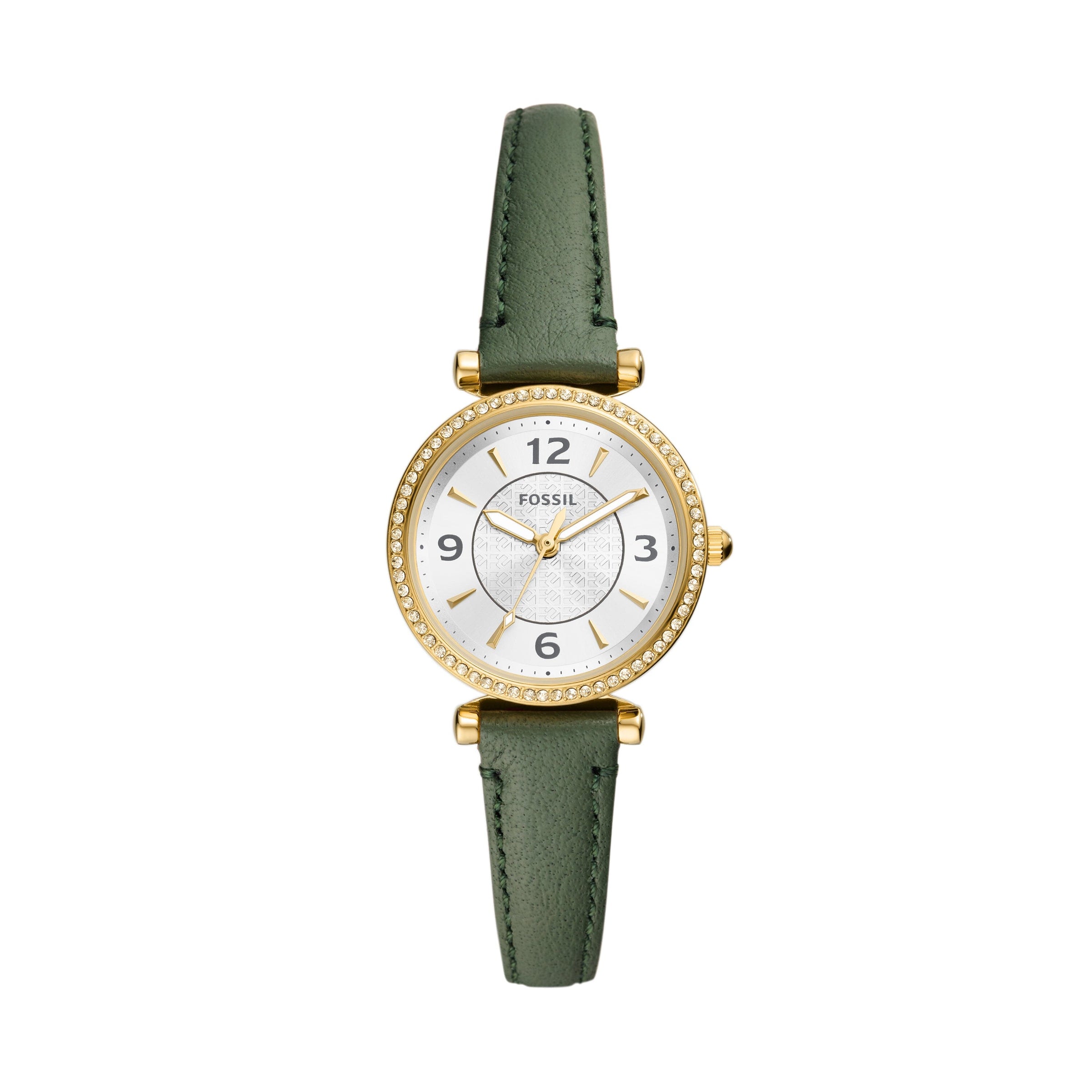 Fossil Carlie Three-Hand Green LiteHide Leather Watch ES5298 Watches Fossil 