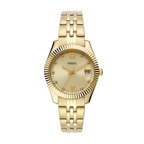 Fossil Scarlette Three-Hand Date Gold-Tone Stainless Steel Watch ES5338 Watches Fossil 