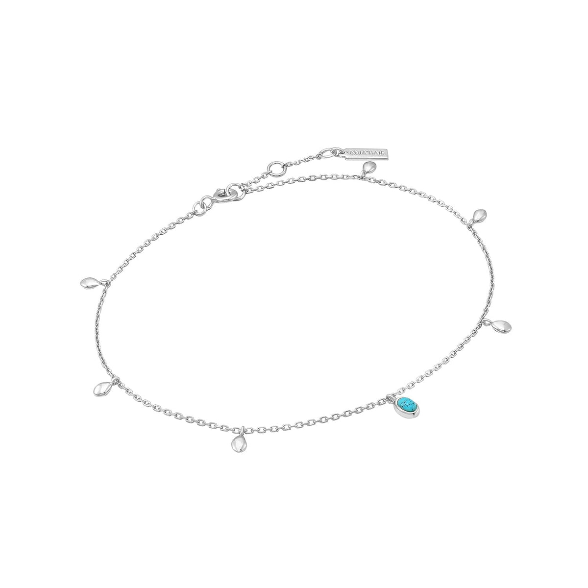 Ania Haie Silver Turquoise Drop Pendant Anklet Anklets Ania Haie 