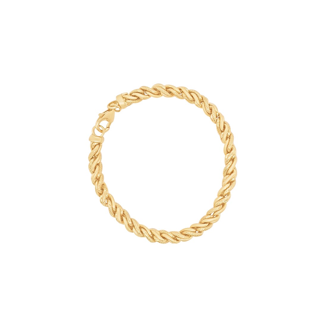9ct Yellow Gold Silver Infused 19cm Diamond Cut Twist Bracelet Bracelets Bevilles 