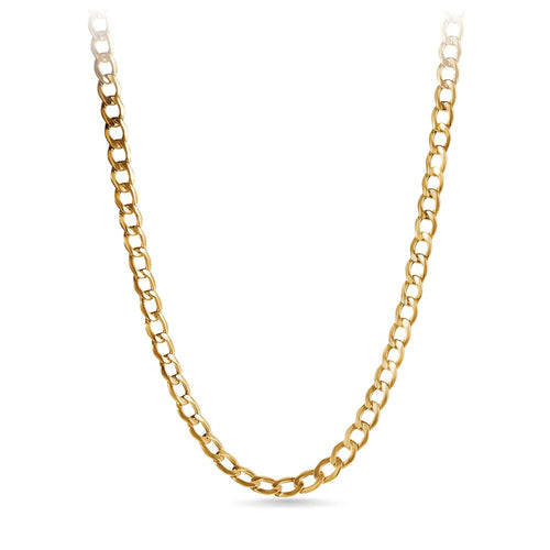 9ct Yellow Gold Silver Infused Curb Link Chain Necklace 55cm Necklaces Bevilles 