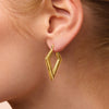 9ct Yellow Gold Silver Infused V Style Hoop Earrings Earrings Bevilles 