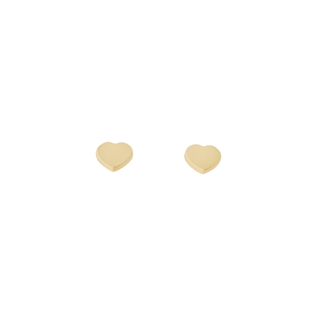 9ct Yellow Gold Silver Infused Heart Stud Earrings Earrings Bevilles 