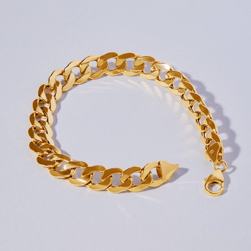 9ct Yellow Gold Silver Infused Curb Bracelet Bracelets Bevilles 