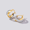 9ct Two Tone Silver Infused Hoop Earrings- 3mm x 16mm Earrings Bevilles 