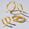 9ct Yellow Gold Silver Infused Twist Hoop Earrings 15mm Earrings Bevilles 